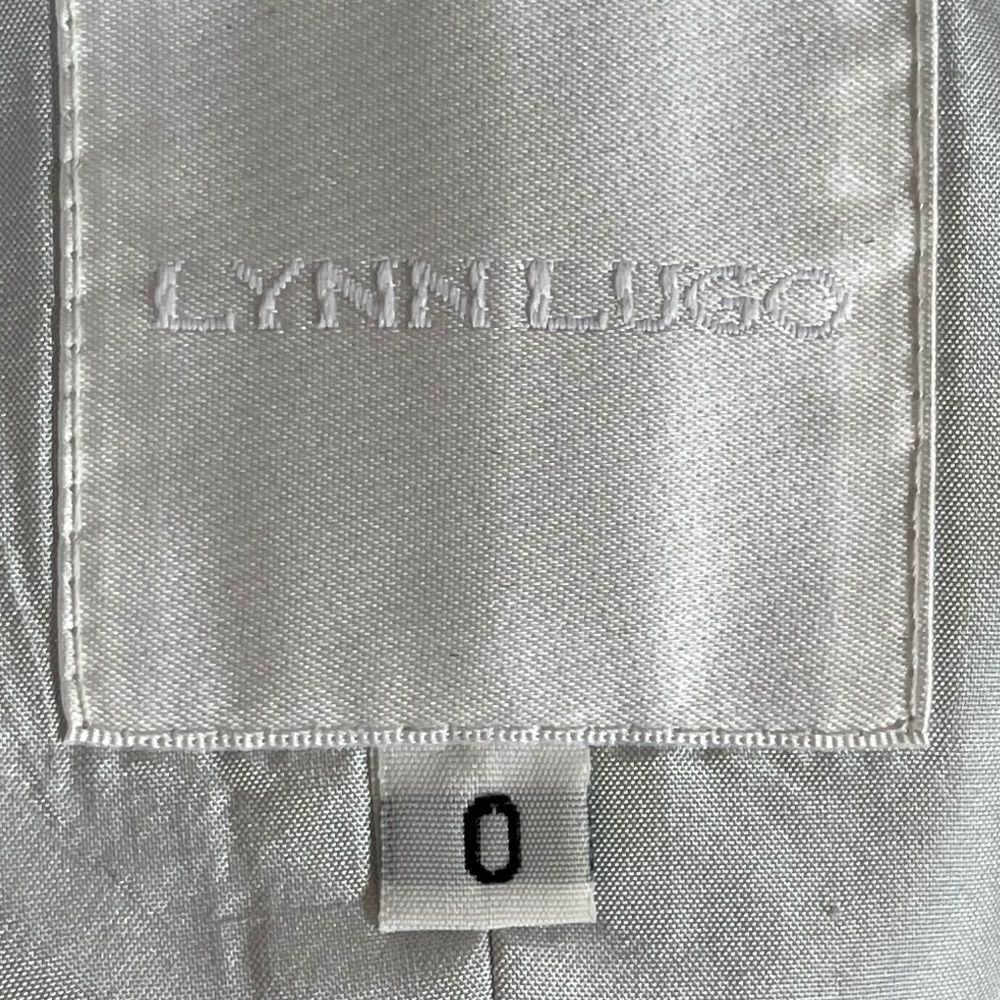 Lynn‎ Lugo Dove Grey Silk One Shoulder Dress Sz 0 - Picture 4 of 7